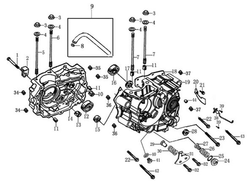 [BB00832-B2/D7] Guia de Esparrago Block / Cilindro y Tapa de Clutch para Kayo T4