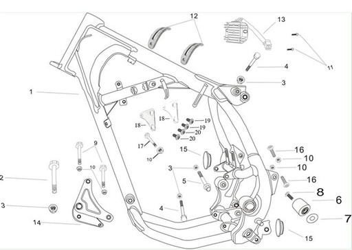 [BB01441-B1/C2] Hule de Soporte de Tanque de Combustible para Pitsterpro XTR 250 AC/ Kayo T4 