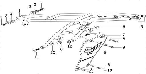 [DC00620-B1/16] Hule de Soporte de Porta Numero para Kayo TT