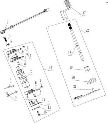 [CM02113-B2/E5-Z190] Leva de Cambios Completa para Kayo TT 190R
