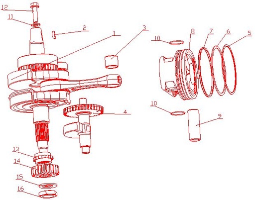 [XY00762-B2/D11-400] Pin Piston Pitsterpro LXT 400 / Formula XY 400