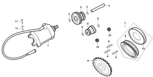 [BB00239-B1/D1] Piñón Doble de Arranque para Pitsterpro XTR 250 LC
