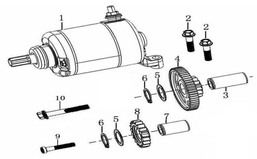 [BB02109-B1/A3] Piñon Reduccion Motor Arranque Pitsterpro LXR 250 / Kayo K6
