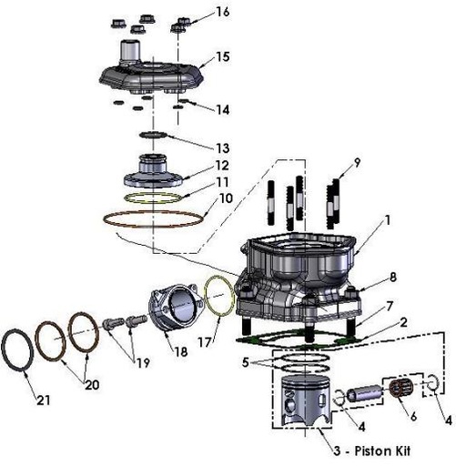 Piston Kit Cobra CX 65cc