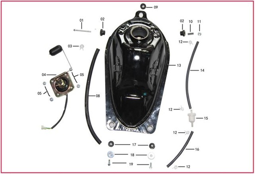 [ST01837-B2/D9] Sensor / Boya de Nivel de Gasolina para Pitsterpro STR