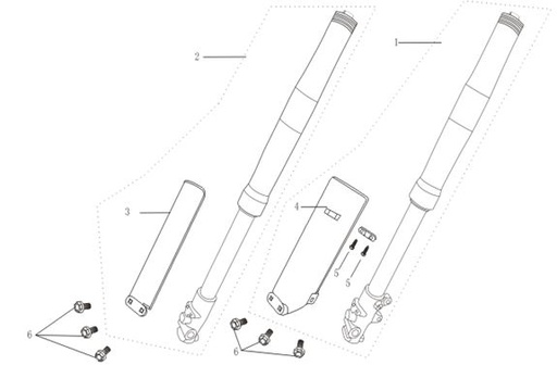 [PB01033-B2/D28] Suspension Derecha Loncin LX 150