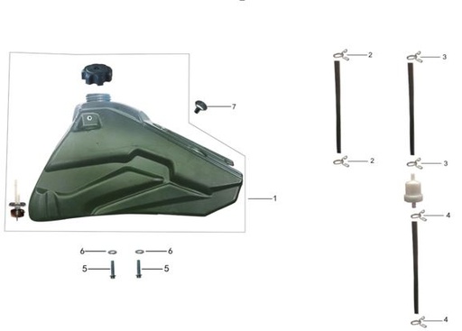 [BB01745-B2-T4] Tanque de Combustible para Kayo T2 T4