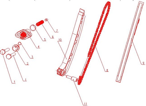 [XY02111-B2/D11] Tensor Cadena Distribucion Kit Pitsterpro MX / Kayo TTR TS TSD