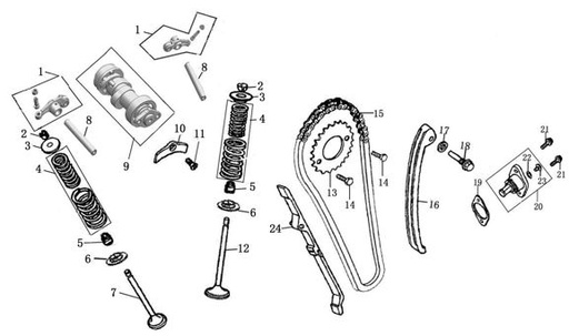 [BB01228-B2/E7-T4] Valvulas de Cabezote para  Kayo T2 / T4 