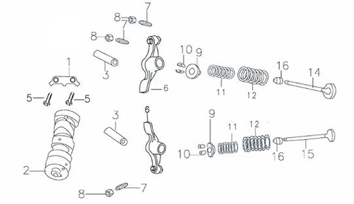 [H01021-0060y70-B1/C11] Valvulas de Cabezote ara Pitsterpro XJR, MX, FXR / Kayo TS 90, TSD 110