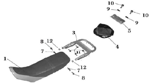 [CM00648-B2/LXT5-400] Asiento para Pitsterpro LXT 400 / Formula XY 400