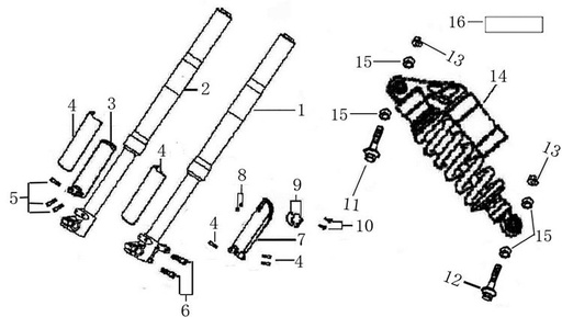 [DC00189-B1/A1.9] Suspension Kit Pitsterpro XTR 250 LC 2009-11