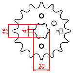 [DC01660-OF/Z8-DT/HJ] Piñon Delantero Yamaha XTZ125 – DT / Genesis HJ125-7 Varias medidas o Similar *