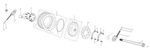[PB01623-B2-MX/X5] Aro 12 Trasero Completo para Pitsterpro MX – X5 / Kayo TTR TD TSD