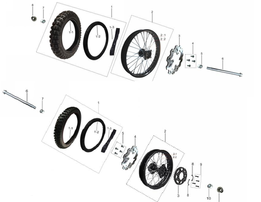 [402000003602-B2/LL2] Aro 14 Completo para Kayo  TT190R (Aluminio)