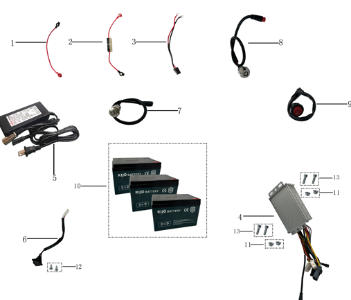 [CM01234-BM-EA50] Bateria Kit para Cuadraciclo Kayo EA50
