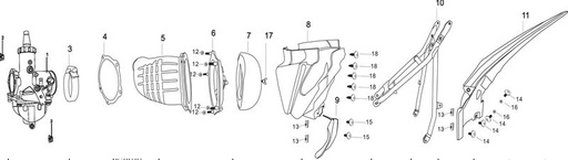 [BB01595-B1/C2/M-XTRAC SOPORTE PARILLA TRASERA] Sporte de Parilla para Pitsterpro XTR 250 AC