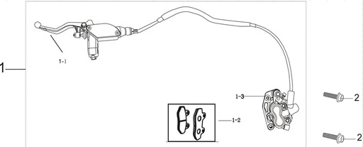 [404000-0109-B2/C9] Freno Delantero Completo para Pitsterpro XTR 250 AC LXR 250 / Kayo T4