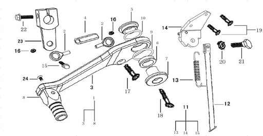 [DC00284-B1/D4-XTRLC] Patilla Estacionar Pitsterpro XTR 250 LC 2009-11