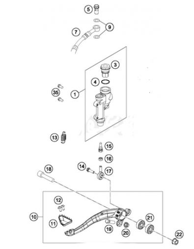 [GPX01617-B2/B10-FSE/TSE] Patilla Freno Completa Pitsterpro GPX TSE 250