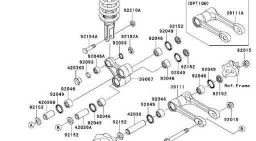 [CM02093-B1/B7] Rol Compensador Muñeco Kawasaki KX / KXF / KLX 92046-1301