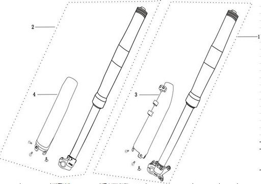 [PB01635-B1/20] Protector de Suspension para Pitsterpro MX  X5 / Kayo Motard TD TT (Kit)