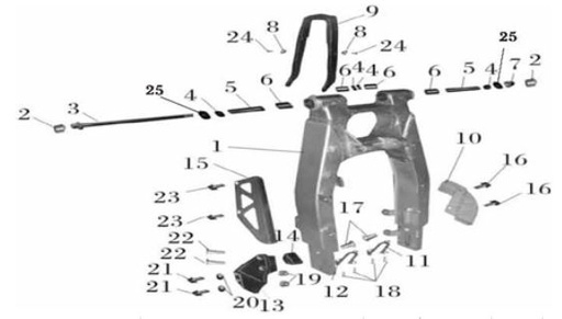 [XY00670-B2/C7-400] Rol Horquilla Trasera Pitsterpro LXT 400 / Formula XY 400