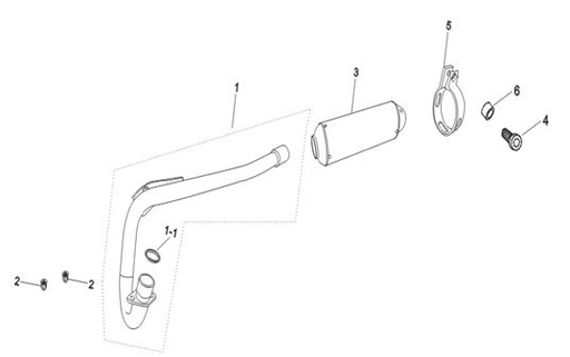 [PB02005-B1/S5-M] Soporte Sujecion Silenciador Pitsterpro MX 110, X5 / Kayo Motard