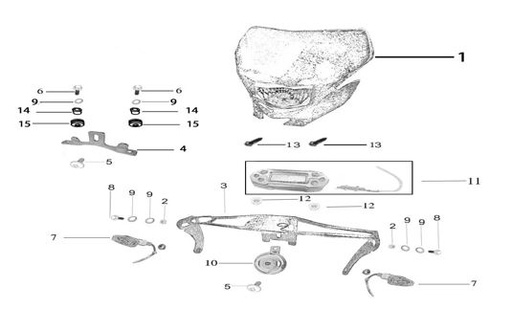 [PB01707-B1/B5] Soporte de Velocimetro para Kayo TT 140 o Similar