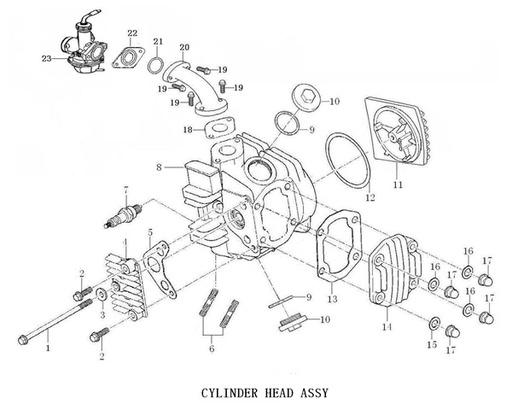 [PB01005-B1/17-XJR] Toma de Carburador para Pitsterpro XJR / Kayo TS