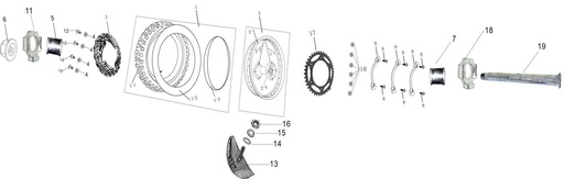 [BB00271-B1/N3-XTR] Tornillo y Tuerca de Disco de Freno Trasero para Pitsterpro XTR LXR 250 / T4