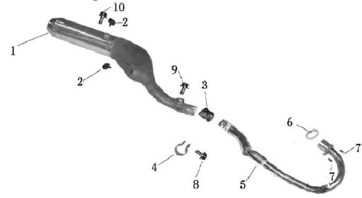 [CM00096-B2/LXT3-400] Header / Codo de Mufla para Pitsterpro LXT 400 / Formula XY 400