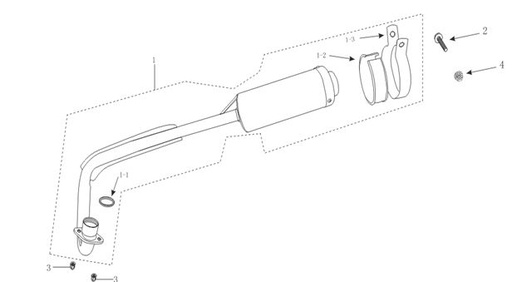 [TK23273B365-B2/F32] Header / Codo de Mufla para Pitsterpro XJR / Kayo TD - TDS
