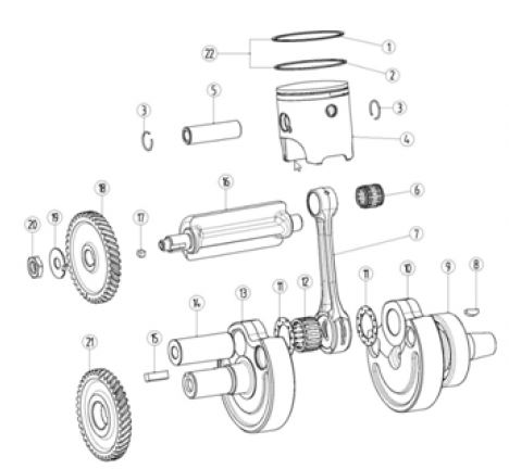 [GPX01166-B2/B10-TSE250] Piston Kit para Pitsterpro GPX TSE 250