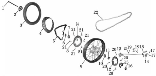 [DC01315-B2/LXT6] Aro 18 Trasero Completo Pitsterpro LXT 400 / Formula XY 400