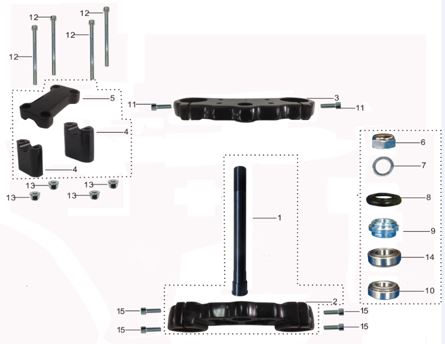[CM01350-B2-MX/X5] Base Manivela Pitsterpro MX - X5 / Kayo TTR