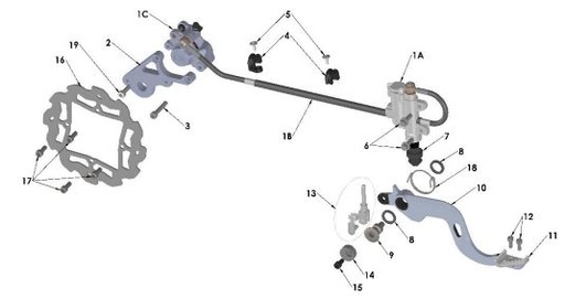 [BCC60030-B1/K8] Fibras de Freno Trasero para Cobra CX 65 2018 - Anterior
