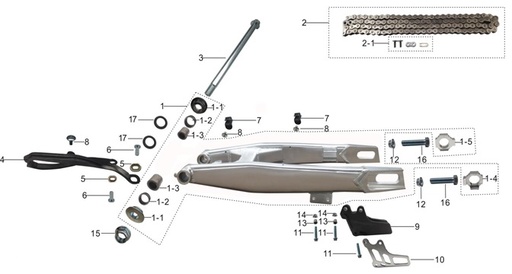 [203004001818-B2/D29] Deslizador Cadena Pitsterpro XTR LXR / Kayo T4