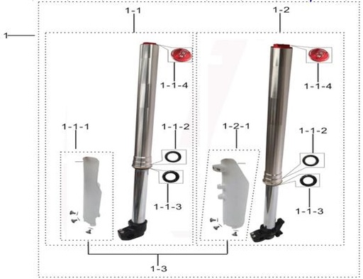 [T40011-B1/C10] Retenedor Suspension Kit Pitsterpro XTR 250 AC / Kayo T4 2012-22