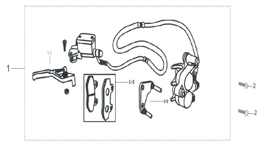 [404000-0054-B2/LL3] Freno Delantero Completo para Pitsterpro MX X5 / Kayo TD 125
