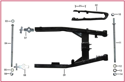 [ST01871-B2/D8-STR] Eje Aro Trasero Pitsterpro STR