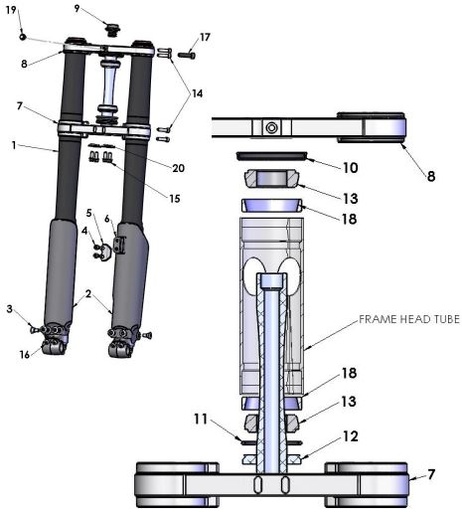 [CXM01953-B1/K7-CX65] Protectores Suspension Cobra CX 65cc