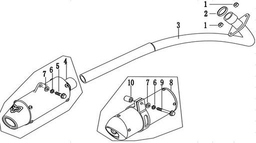 [CM02030-B2/B29] Header / Codo de Mufla para Kayo Motard
