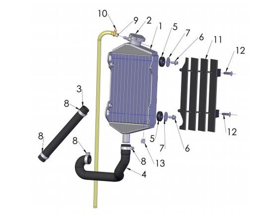 [CXM0102-B1/K7-CX50] Manguera de Radiador Derecha para Cobra CX 50 King (no Venon)