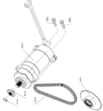 [PB00202-B1/Q3] Cadena Motor Arranque Kayo TT 190R