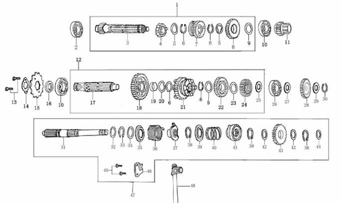 [R6203-B1/30] Rol Eje Salida Derecho Pitsterpro / Kayo 150 – 160 cc (copia)