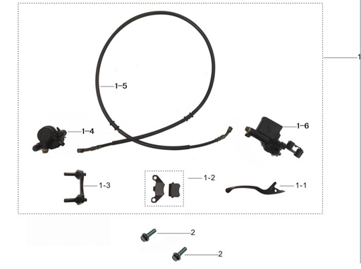 [AY700123-BM] Freno Trasero Completo para Kayo AT 110 Predator