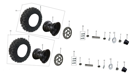 [eA5000025-OF/LL] Llanta 6 - 13 / 5 de Cuadraciclo para Kayo eA50 Go Kart S70
