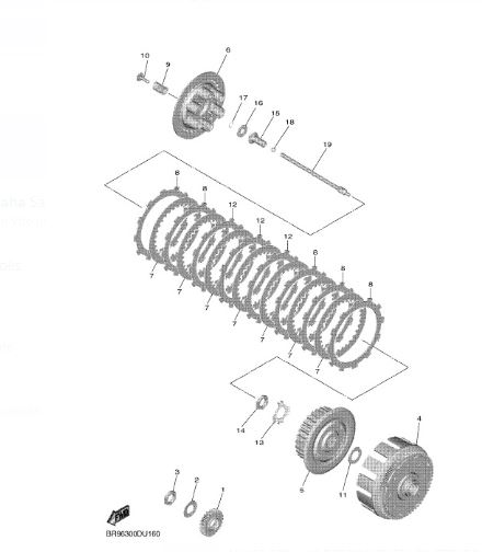 [PE16321-OF/MV] Fibras de Clutch para Yamaha YZF 450 (Kit)