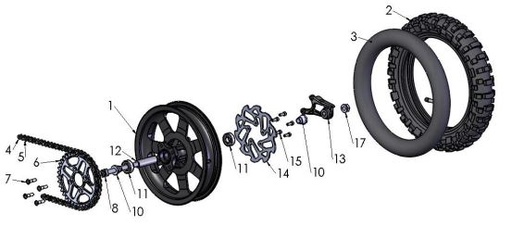 [CX50237-B1/L7] Piñon Trasero para Cobra CX 50, Medida 37